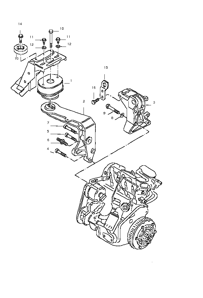 Diagram for Securing Parts for Engine